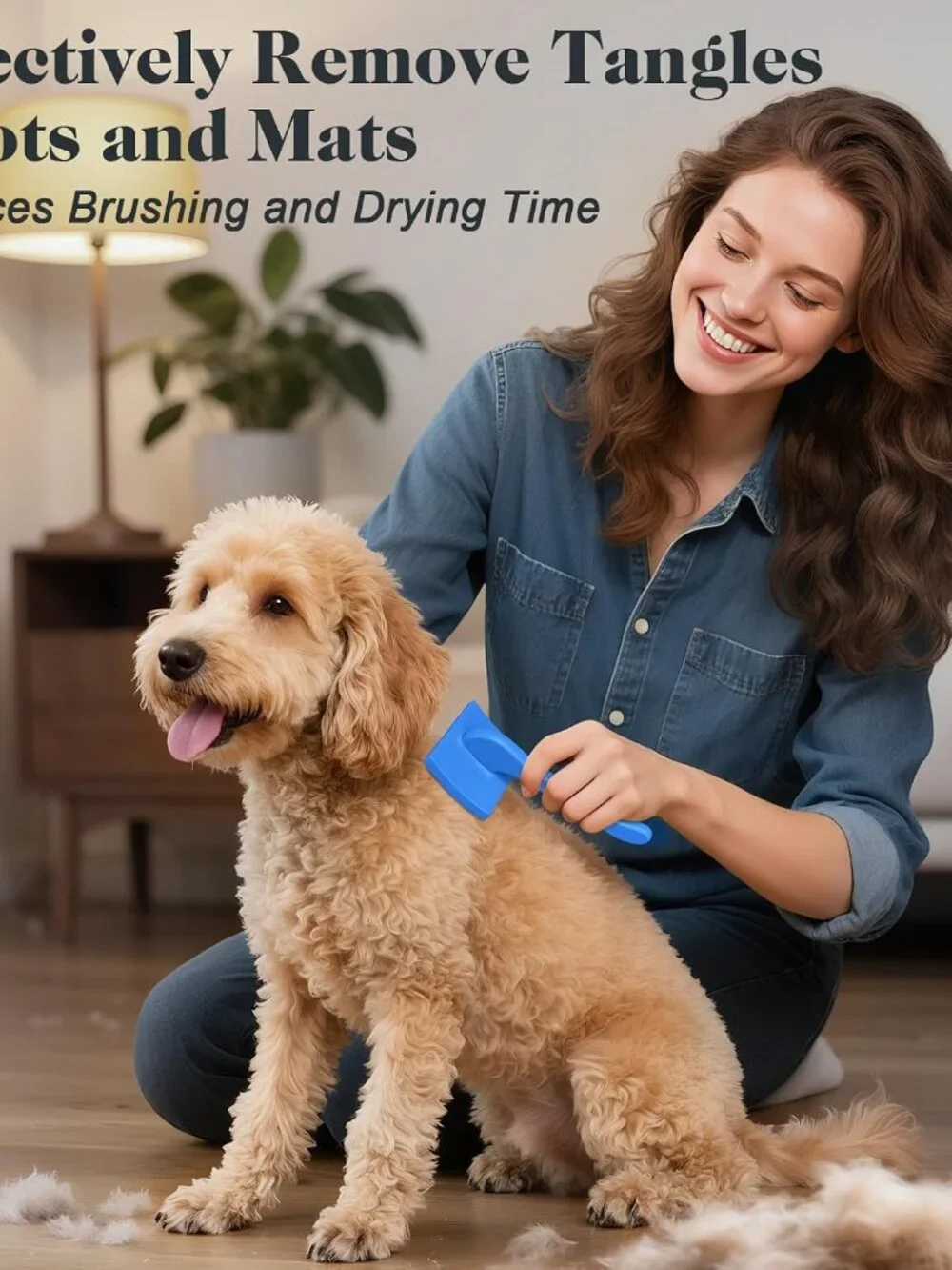 2PCS Slicker Brush for Dogs & Pet Comb,Professional Dog Grooming Brush